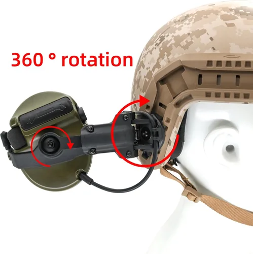 Vista 3 de Auriculares tácticos HEARFALCOM COMAT III Adaptador táctico para carril ARC de casco Adaptador de carril ARC de casco táctico versión no militar