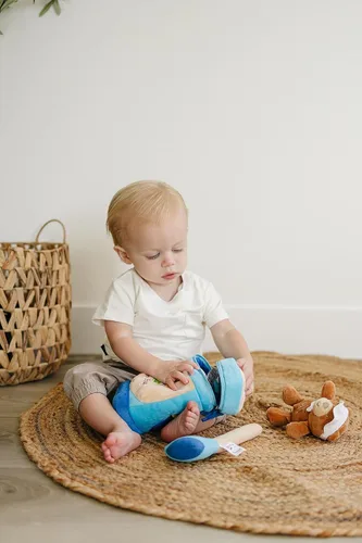 Vista 5 de Genius Baby Toys My First - Juego de juguetes para bebé, 5 piezas de felpa suave con palo de golf, pelota, camiseta y oso de peluche, para amantes