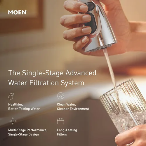 Vista 2 de Moen Sistema avanzado negro de la filtración del agua de la sola etapa debajo del fregadero, F9800