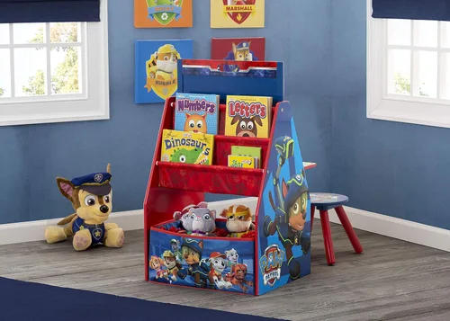 Vista 6 de Delta Children Juego de mesa y silla para niños con almacenamiento (2 sillas incluidas) y caballete y estación de juegos para niños, ideal