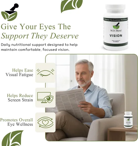 Vista 2 de Vision - Formulado por expertos, mezcla natural y robusta para el bienestar de los ojos, con luteína, zeaxantina, astaxantina, zinc, tiamina