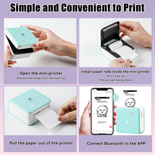 Vista 13 de Papel adhesivo térmico compatible con Phomemo M02/M02 Pro/M02S/P2S/M03/M04S/T02 Mini impresora adhesiva, 1.969 in x 11.5 ft, 3 rollos de etiquetas