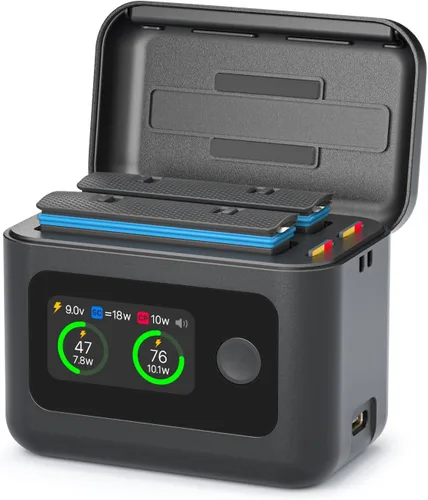 Vista 12 de X4 Baterías de aire (2 paquetes) con concentrador de carga rápida de 27 W, estuche de carga rápida dual con pantalla LCD, hub de cargador