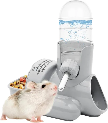 Vista 10 de VANNON Botella de agua para hámster 3 en 1 sin goteo, botella de agua para animales pequeños, dispensador automático de botellas con base