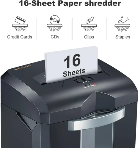 Vista 4 de Bonsaii Trituradora de papel Micro Cut C149-D de 14 hojas para oficina y paquete de 24 hojas de lubricante