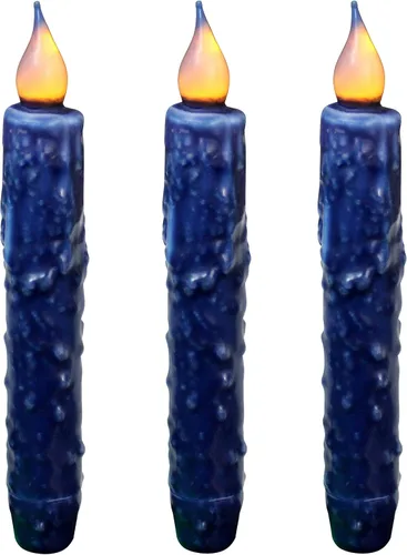Vista 27 de CVHOMEDECO. Velas de cera real sumergidas a mano, funciona con pilas, temporizador, velas cónicas sin llama primitivas del país, 6-3/4 pulgadas