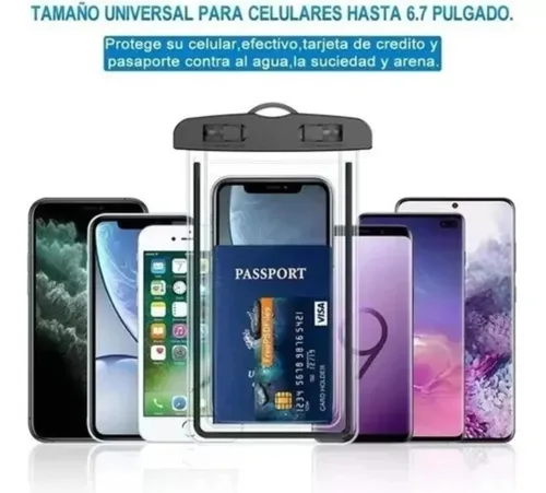 Vista 3 de Funda Estuche Impermeable Celular Universal Contra El Agua