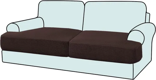 Vista 16 de Funda elástica para sillón con cojín en forma de T, funda de cojín individual para cojín de silla en forma de T, protector de tela jacquard gruesa
