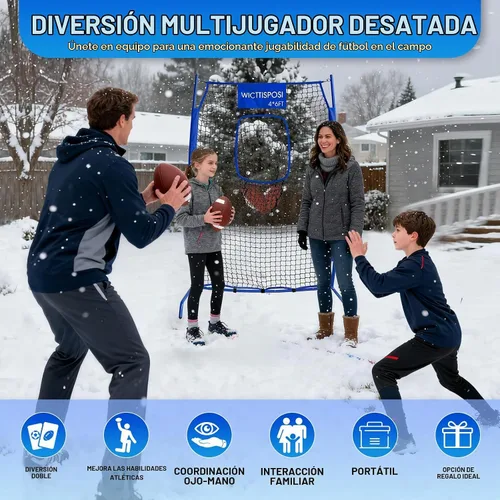 Vista 2 de Football Throwing Target Net, Quarterback Training Equipment with CarryBag