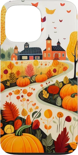Vista 24 de Fall Leaves Autumn Pumpkin Pattern Autumn Color Foliage Case for iPhone 17