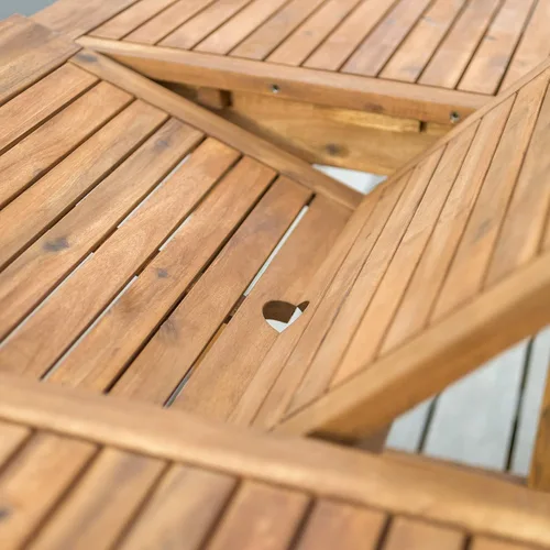 Vista 5 de Walker Edison Furniture Company - Mesa auxiliar rectangular para terraza al aire libre, madera de Chevron para todo tipo de clima, para Marrón