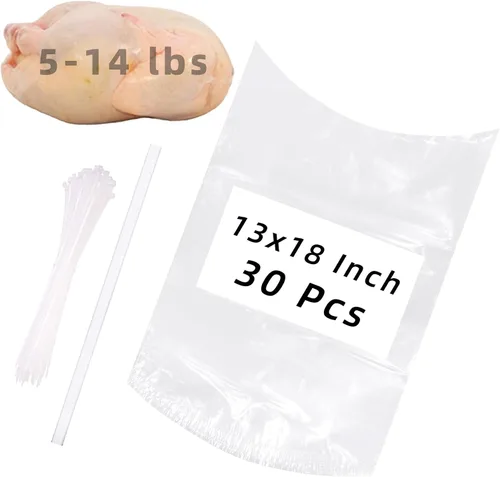 Vista 8 de Bolsas retráctiles para aves de corral, 100 bolsas de pollo de 13 x 18 pulgadas, bolsa termorretráctil para congelador 100PCS