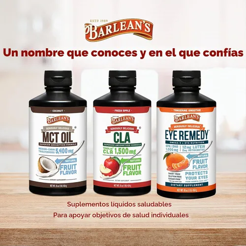 Vista 7 de Barlean's Aceite de pescado con remedio ocular Omega-3 de mandarina, 1000