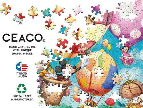 Vista 5 de Ceaco - Disney - Globo aerostático de Mickey - Rompecabezas de 300 piezas extragrandes