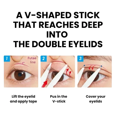 Vista 11 de D-UP Cinta invisible de doble párpado para ojos con capucha, calcomanías impermeables para párpados, adhesivo de doble cara, tiras de elevación