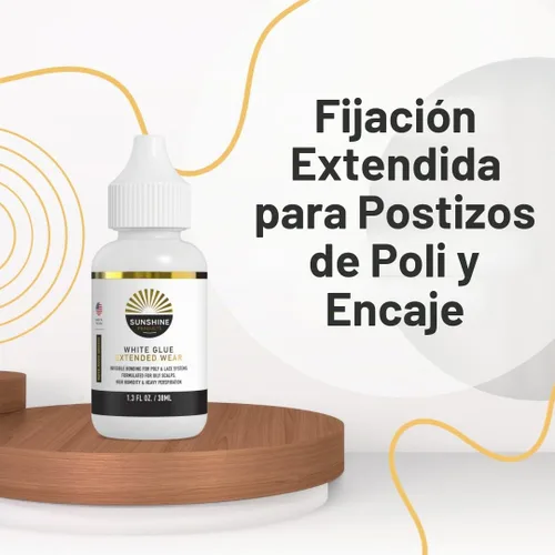 Vista 3 de Sunshine - Pegamento de repuesto para cabello, fijación extendida para postizo de poliéster y encaje, peluca, sistemas de tupé, invisible, pegamento