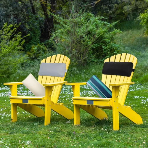 Vista 7 de Almohada para Silla Tumbona, Paquete de 2 Almohadas para Silla de Descanso al Aire Libre con Correa Ajustable, Almohada para la Cabeza de Largo