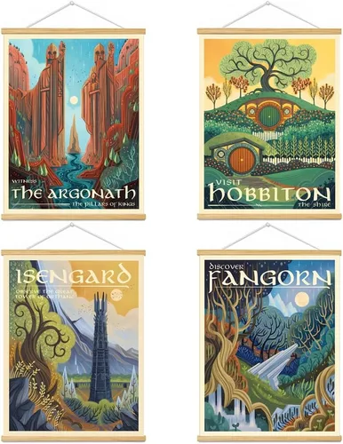 Vista 27 de Meksular Impresiones artísticas de pared de paisaje de la Tierra Media, pintura en lienzo, carteles de fantasía, imágenes de pared, para regalo