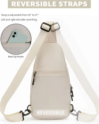 Vista 4 de Seoky Rop Bolso bandolera pequeño para hombres y mujeres, una correa para el hombro, bolsa cruzada para el cuerpo, mochila para viajes