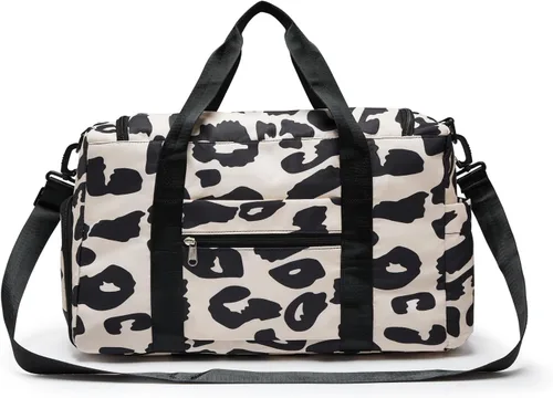 Vista 379 de Pequeña bolsa de gimnasio para mujer, bolsa de viaje con compartimento para zapatos