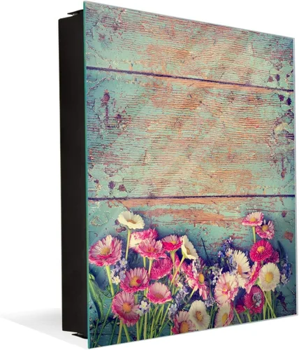 Vista 28 de Concept Crystal Gabinete decorativo de almacenamiento de llaves con tablero blanco de vidrio K10A: pestillo antiguo sin entrada