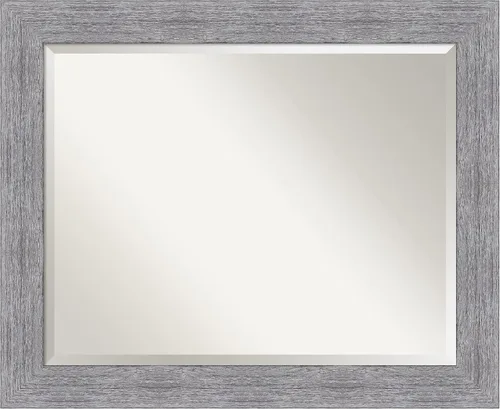 Vista 11 de Amanti Art Brown Wall Mirror 25x21 Bark Rustic Char Rectangle Bathroom Mirror for Wall Decor Living Room, Small Rustic Farmhouse Frame, Hangs