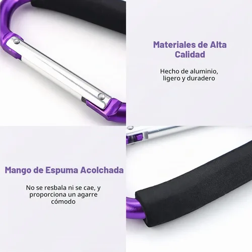 Vista 4 de JIALEEY Mosquetón para cochecito de bebé, resistente, grande, duradero, con clip de momia, para cochecito, para compras o compras, soporte