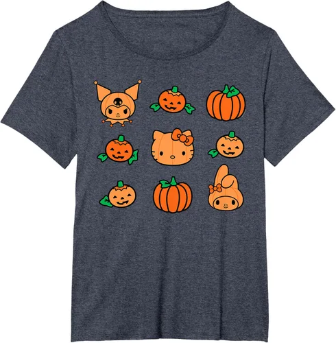 Vista 48 de Camiseta de Halloween Hello Kitty My Melody Kuromi Pumpkins