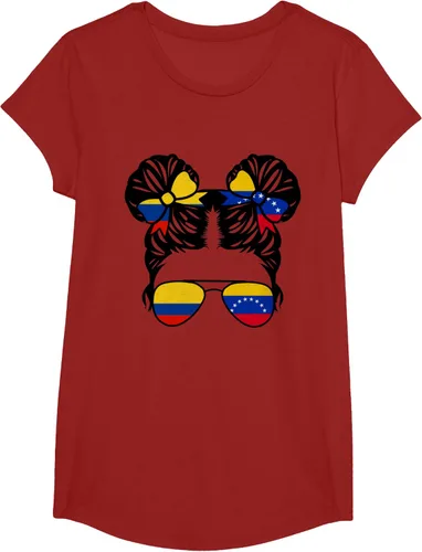 Vista 48 de Camiseta Half Colombian Half Venezolan Girl Colombia Kids Heritage, Gris