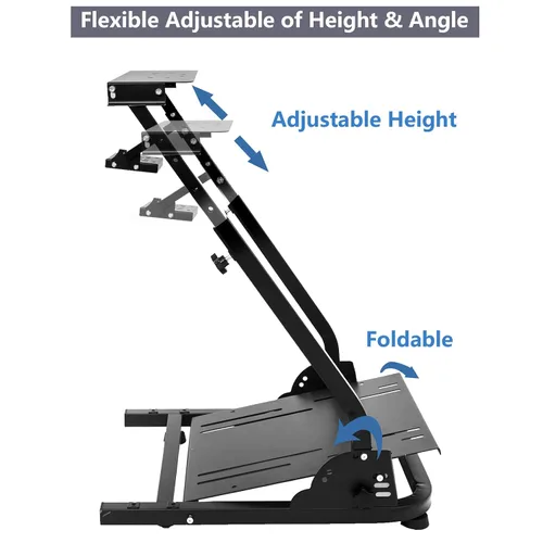 Vista 2 de CXRCY Racing Wheel Stand Compatible with Logitech G920 G29 G27 G25 Gaming Cockpit Height Adjustable Foldable Gaming Racing Simulator Steering Wheel