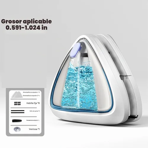Vista 2 de Cepillo magnético para limpiaparabrisas, limpiador de ventanas de doble cara lleno de agua, cepillo magnético de limpieza de vidrio para ventana