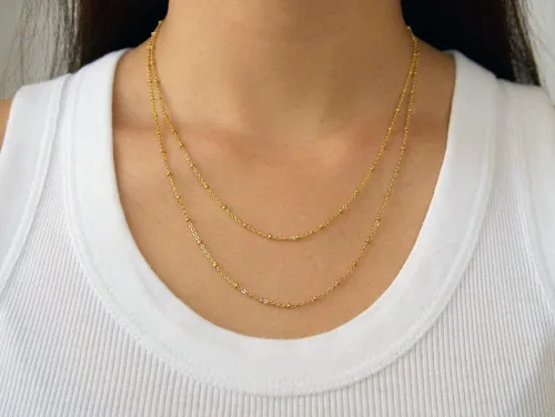 Vista 27 de Collares en capas para mujer, chapados en plata, delicada cuerda torcida de serpiente, delicado collar en capas, gargantilla de diferentes