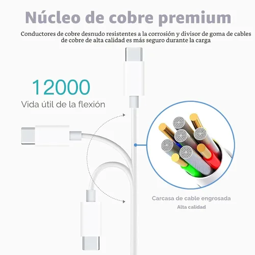 Vista 5 de Paquete de 2 cables de coche CarPlay para iPhone 17 Air/15/16 16e 15 Pro Max 15 Plus USB A a USB tipo C cable de datos, iPad 10ª generación, Samsung