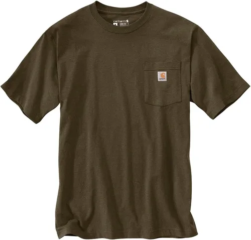 Vista 23 de Carhartt Camiseta con bolsillo Iconic K87 para hombre Piedra azul