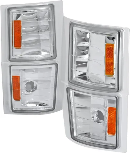 Vista 2 de SPEC-D TUNING Carcasa negra con lente transparente, 4 piezas de luces de esquina compatibles con 1994-1998 Chevy C10 Pickup, C/K 1500 2500 3500