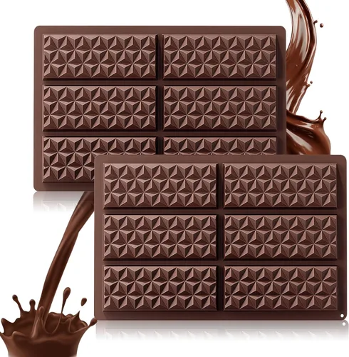Vista 10 de 1 molde de silicona para chocolate, molde cuadrado de silicona, molde de barra de chocolate antiadherente, molde de chocolate reutilizable