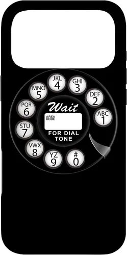Vista 22 de Divertida caja del teléfono del dial rotatorio analógico retro retro negro lindo negro para el iPhone 17