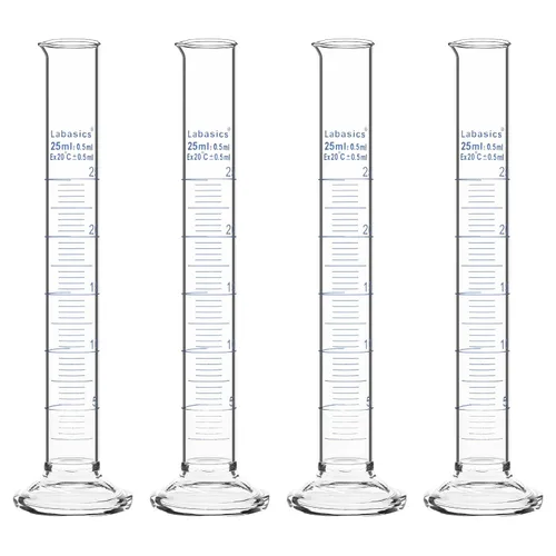 Vista 9 de Labasics Cilindro graduado de pared pesada de vidrio borosilicato, 4 unidades, 0.3 fl oz