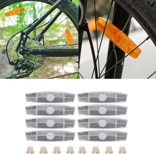 Vista 2 de NUEAYMS Reflector de radios para bicicleta de montaña, 8 piezas, llantas de acero en forma de pez, reflectores de radios, llantas de rueda