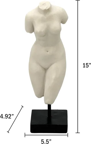 Vista 5 de Galt International Estatua de cuerpo de mármol de polietileno de 13.5 pulgadas con pedestal negro para decoración del hogar, escultura de dios