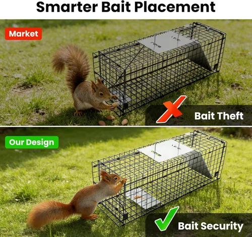 Vista 5 de APXL Squirrel Trap Heavy Duty Folding 24" Live Trap Animal Trap Rabbit Trap
