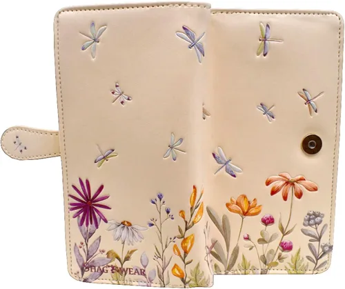 Vista 16 de Shag Wear Bumblebee Garden Large Wallet 7" Blue Bumblebee Garden Blue