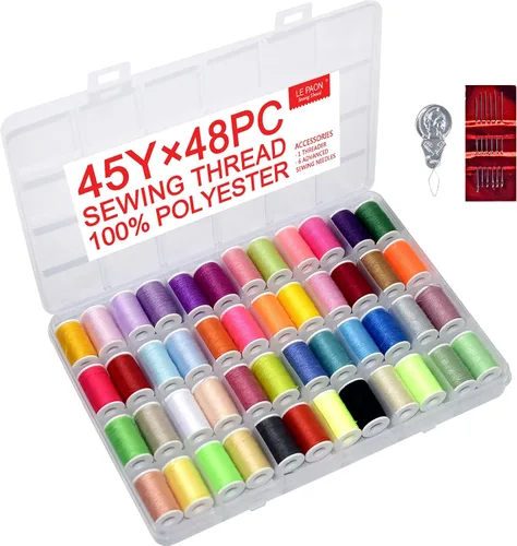 Vista 9 de Kit de costura de 100 colores Juego de hilo de poliéster práctico