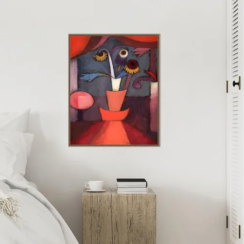 Vista 6 de Amanti Art Lienzo enmarcado para pared, 28 x 23 pulgadas, flor de otoño de 1922 por Paul Klee, lienzo enmarcado para pared, obras de arte