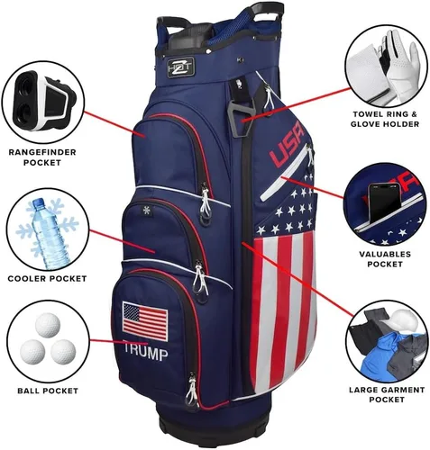 Vista 2 de Hot-Z Golf USA Flag Cart Bag