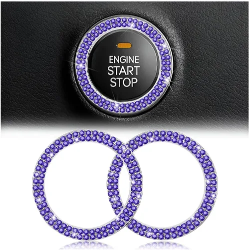 Vista 16 de Calcomanías de anillo de arranque de motor con diamantes de imitación de cristal, paquete de 2 unidades, cubierta / calcomanías para botón de Doble