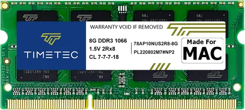 Vista 13 de Timetec 4 GB compatible con Apple DDR3 1067MHz / 1066MHz PC3-8500 CL7 doble rango para Mac Book, Mac Book Pro, iMac, Mac mini