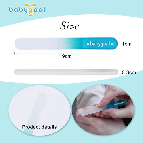 Vista 4 de babygoal babygoal 3NF01 - Lima de uñas para recién nacido, paquete de 3 unidades con una bolsa, vidrio flotante genuino checo, regalo para recién
