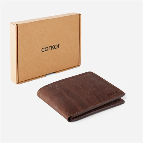 Vista 6 de Billetera Airtag - Tarjetero de cuero vegano para tarjetas y dinero en efectivo, Marrón, Bifold