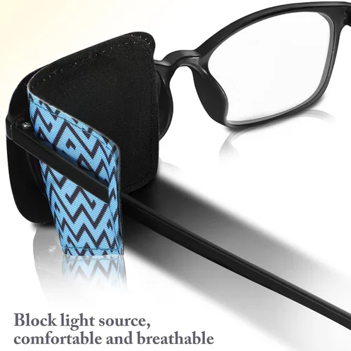 Vista 4 de Sosation 10 piezas de parches oculares para ojo izquierdo o derecho de adultos, parche para gafas, estilos mixtos (estilo surtido)